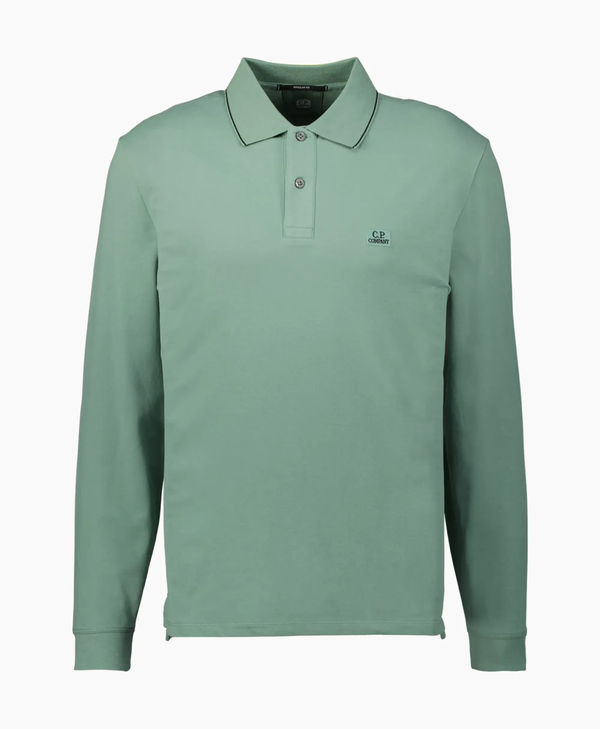 Polo's^Cp Company Polo Stretch Piquet Regular Long Sleeve Licht Groen