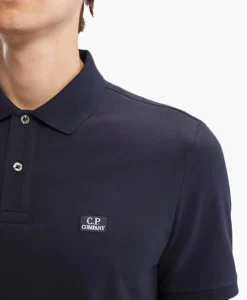 Polo's^Cp Company Polo Stretch Piquet Regular Donker Blauw