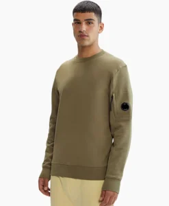 Truien^Cp Company Sweater Diagonal Raised Fleece Groen