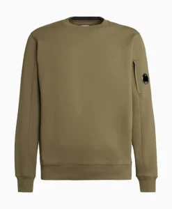 Truien^Cp Company Sweater Diagonal Raised Fleece Groen