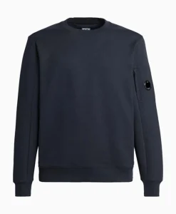 Truien^Cp Company Sweater Diagonal Raised Fleece Donker Blauw