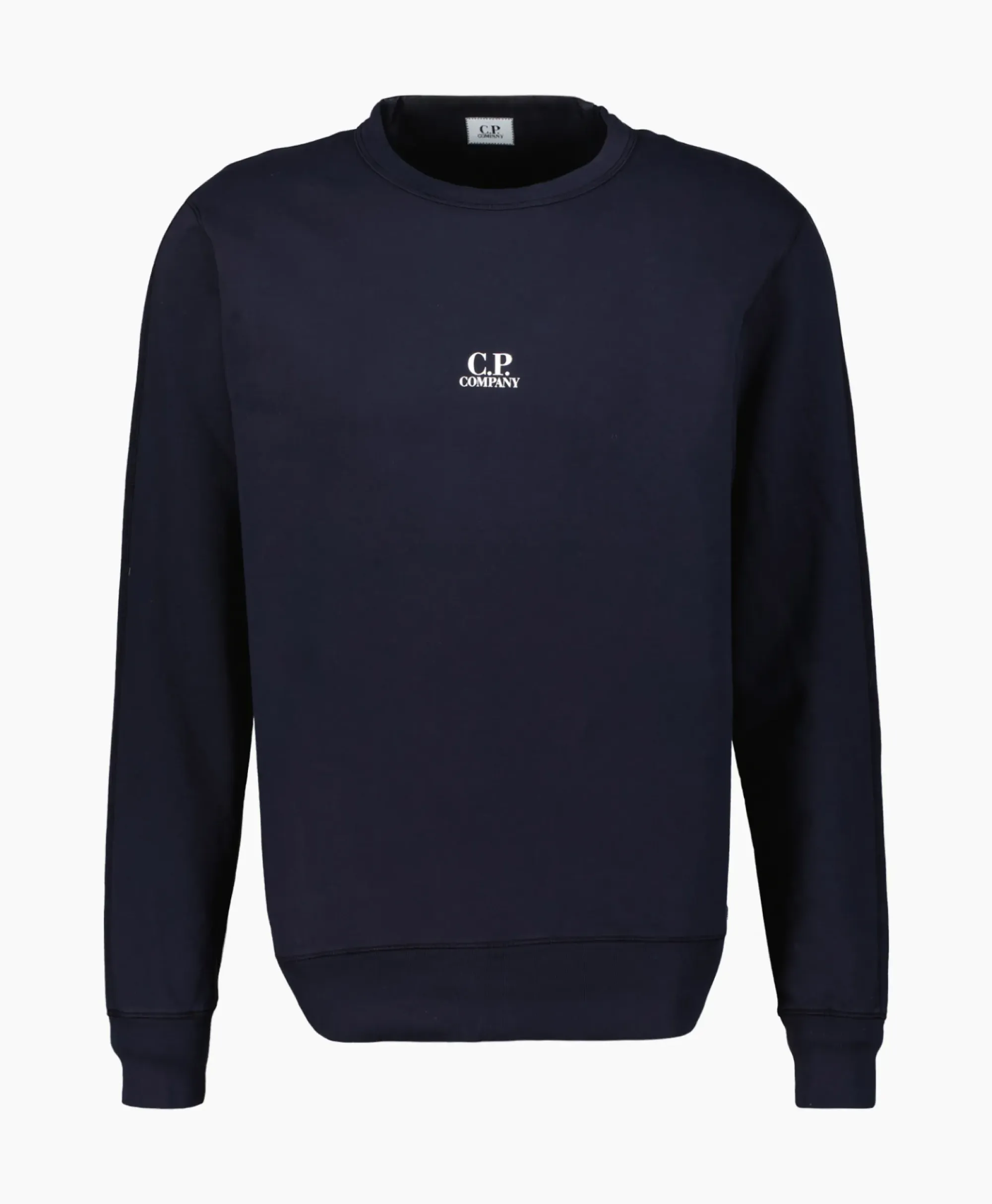 Truien^Cp Company Sweater Light Fleece Logo Donker Blauw