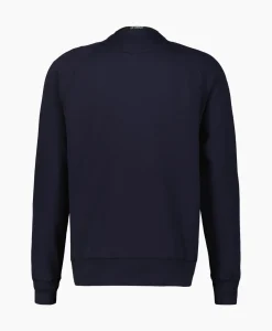 Truien^Cp Company Sweater Light Fleece Logo Donker Blauw