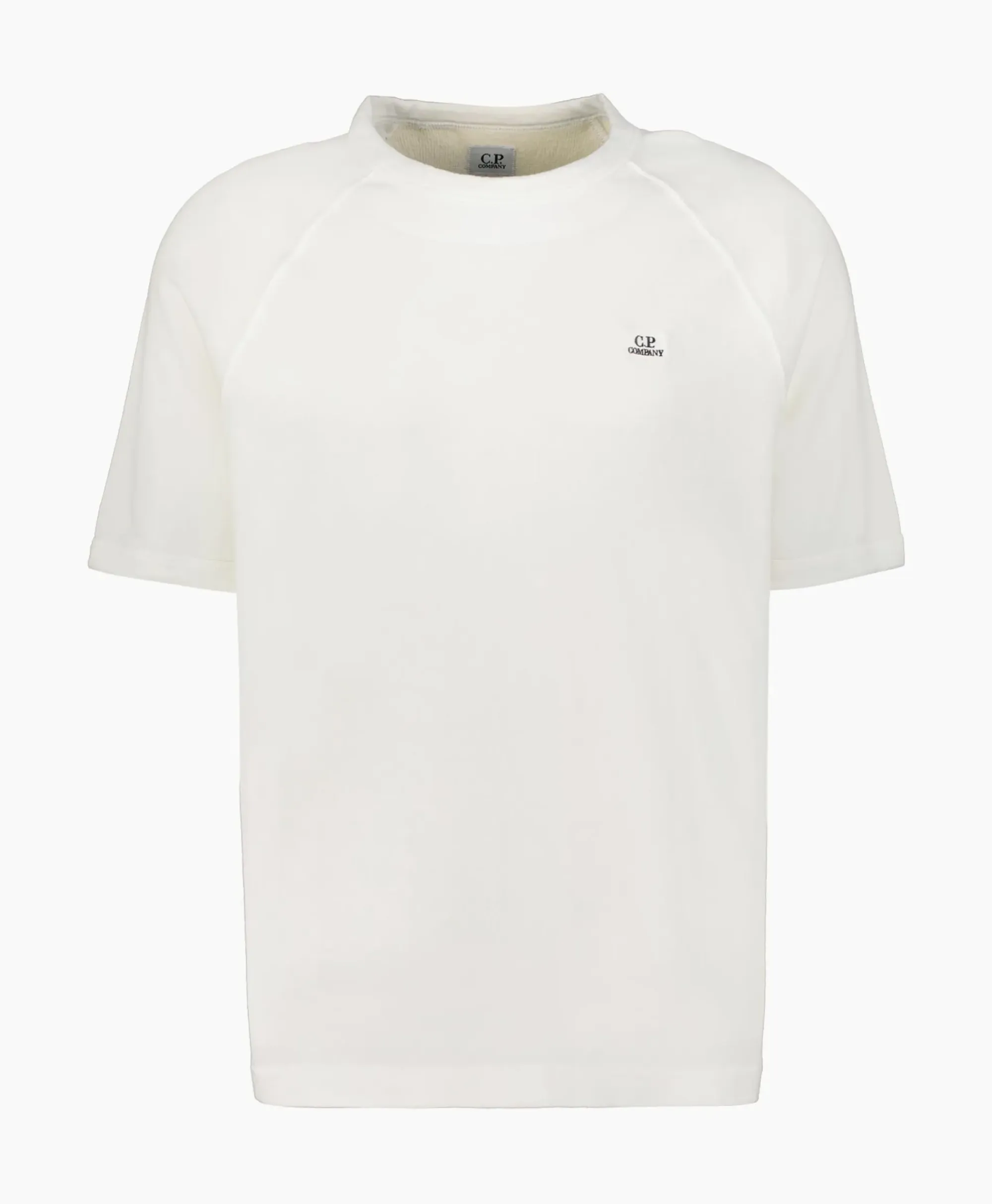 Truien^Cp Company Sweater Sponge Fleece Short Sleeved Wit