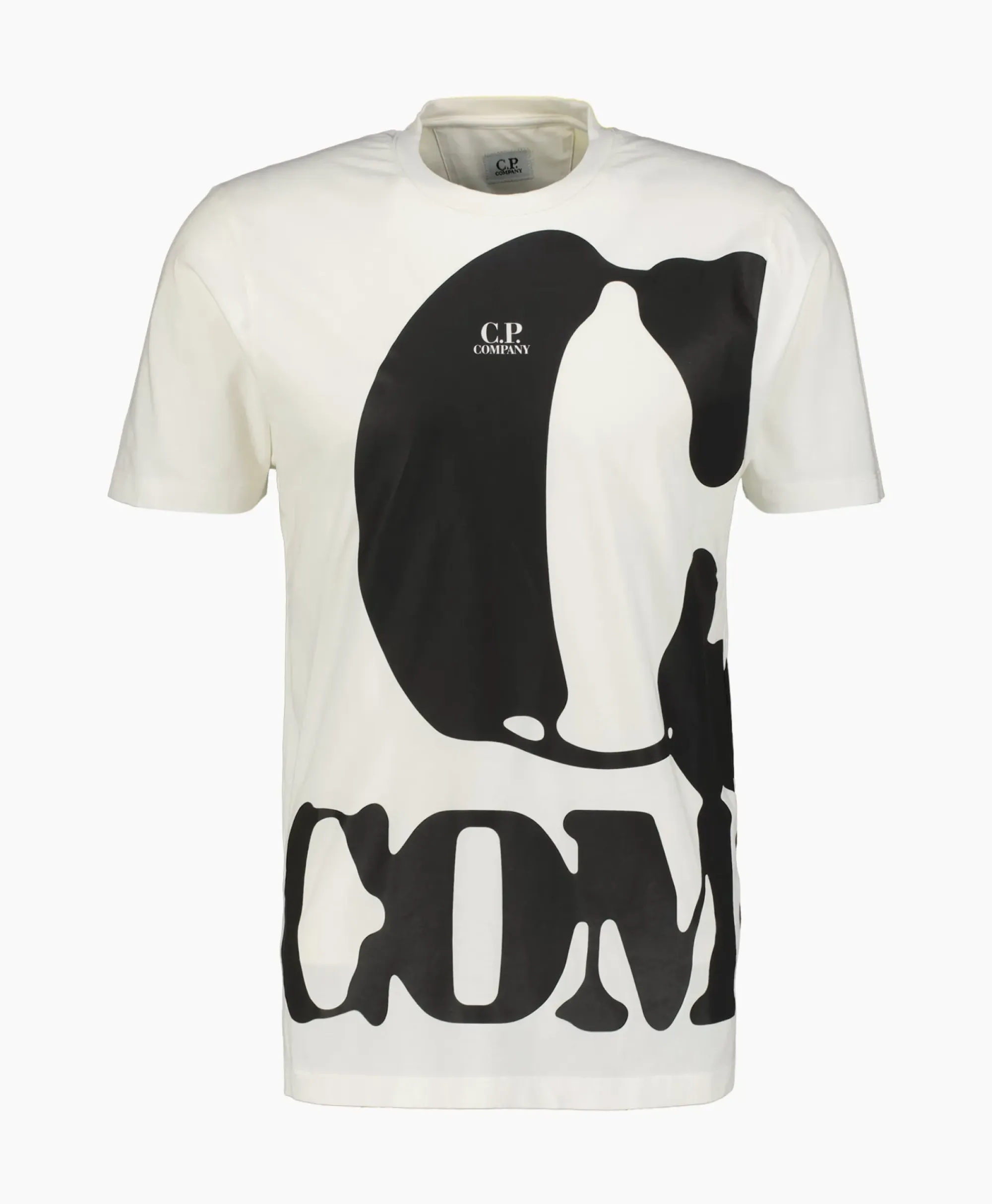 T-Shirts^Cp Company T-Shirt Korte Mouw Jersey Relaxed Logo Wit