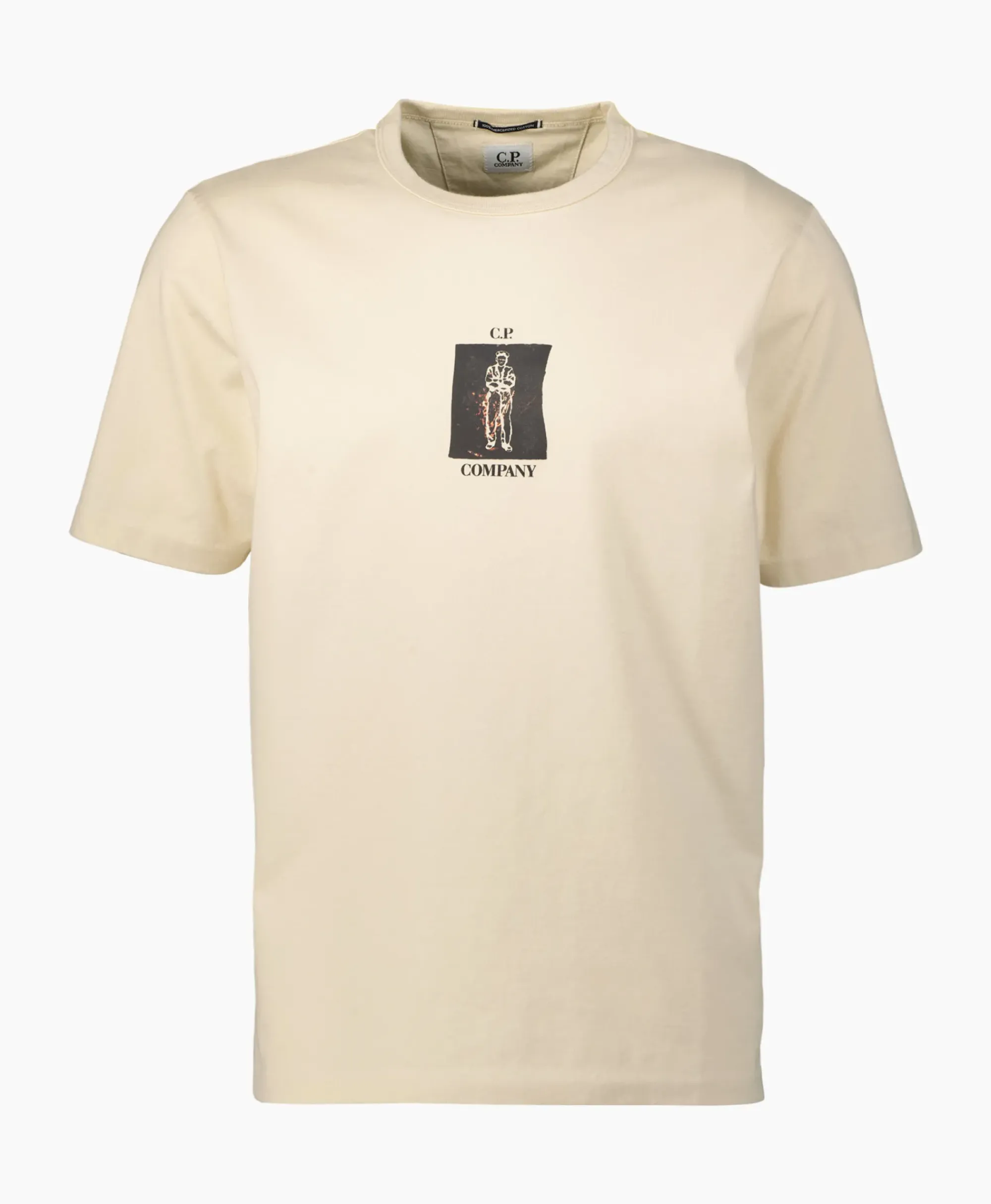 T-Shirts^Cp Company T-Shirt Mercerized Jersey Graphic Ecru