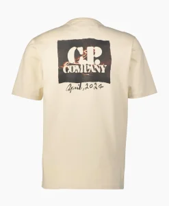 T-Shirts^Cp Company T-Shirt Mercerized Jersey Graphic Ecru