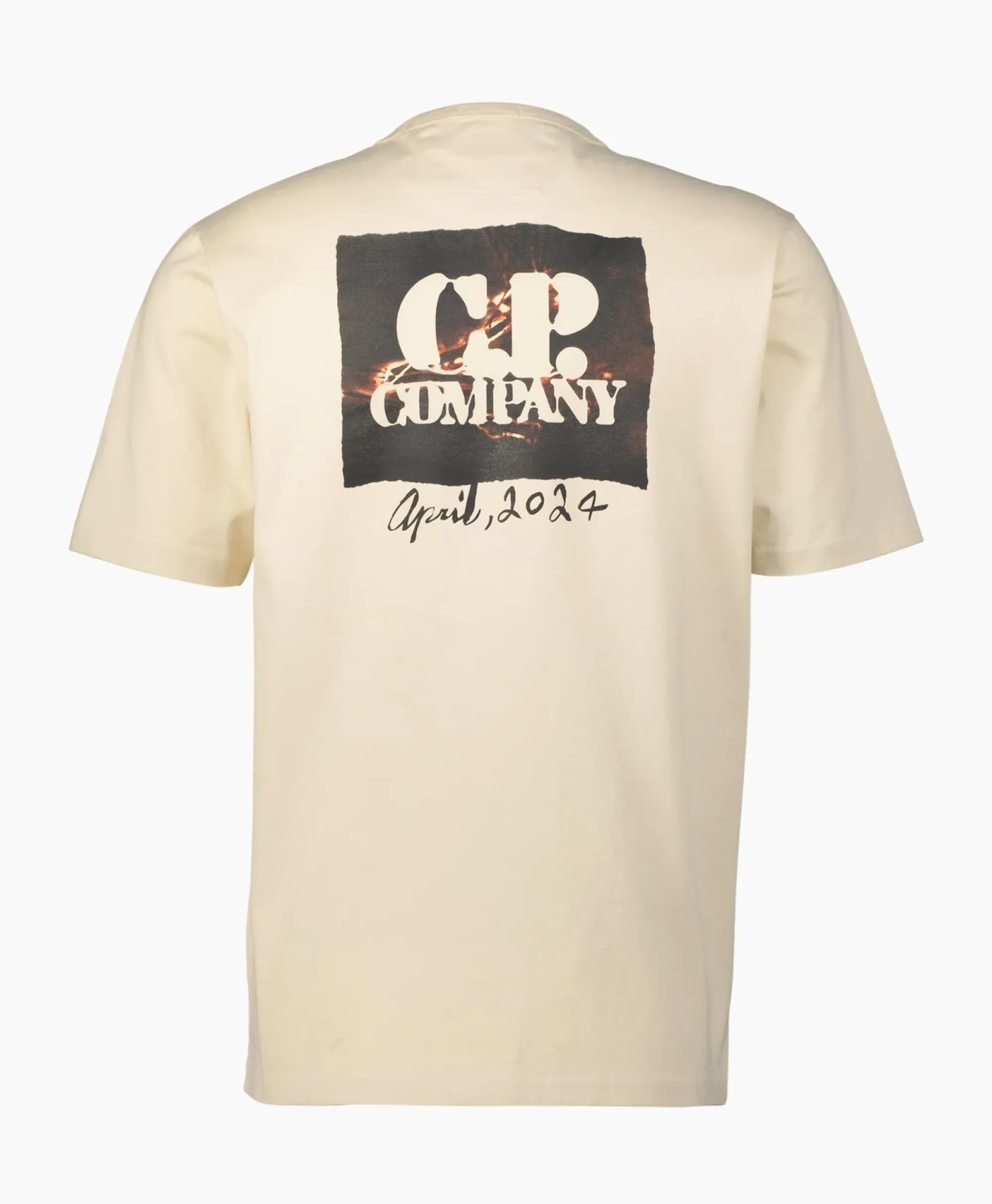 T-Shirts^Cp Company T-Shirt Mercerized Jersey Graphic Ecru