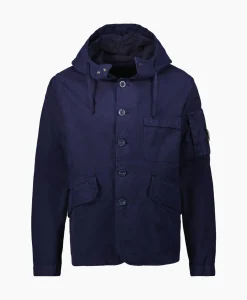 Jassen^Cp Company Vest B Hooded Jacket Donker Blauw