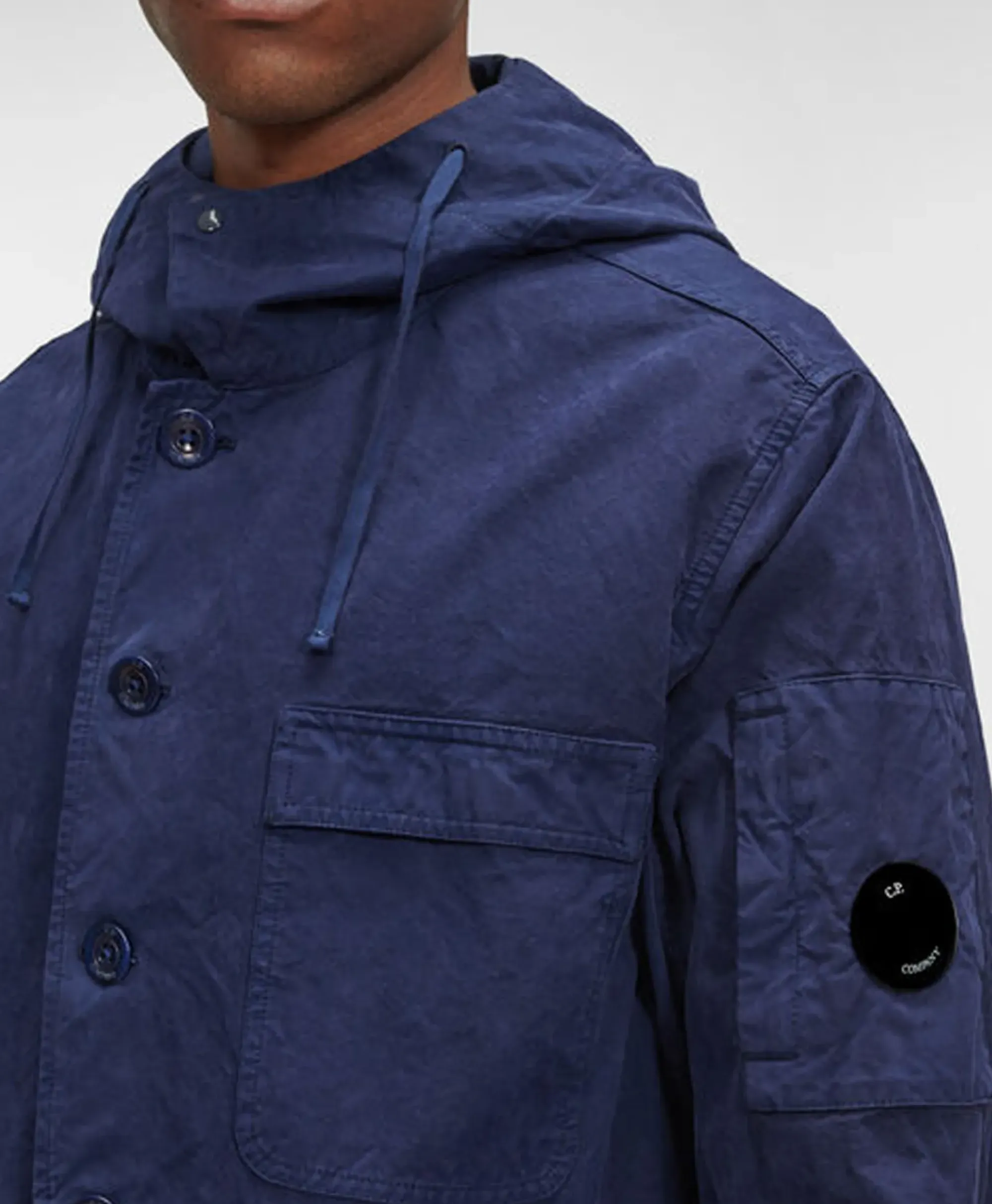 Jassen^Cp Company Vest B Hooded Jacket Donker Blauw
