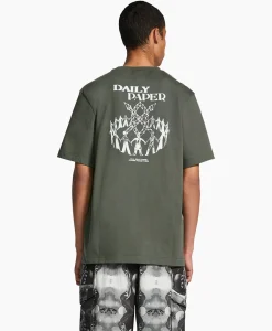 T-Shirts^Daily Paper T-Shirt Korte Mouw Hand Donker Groen
