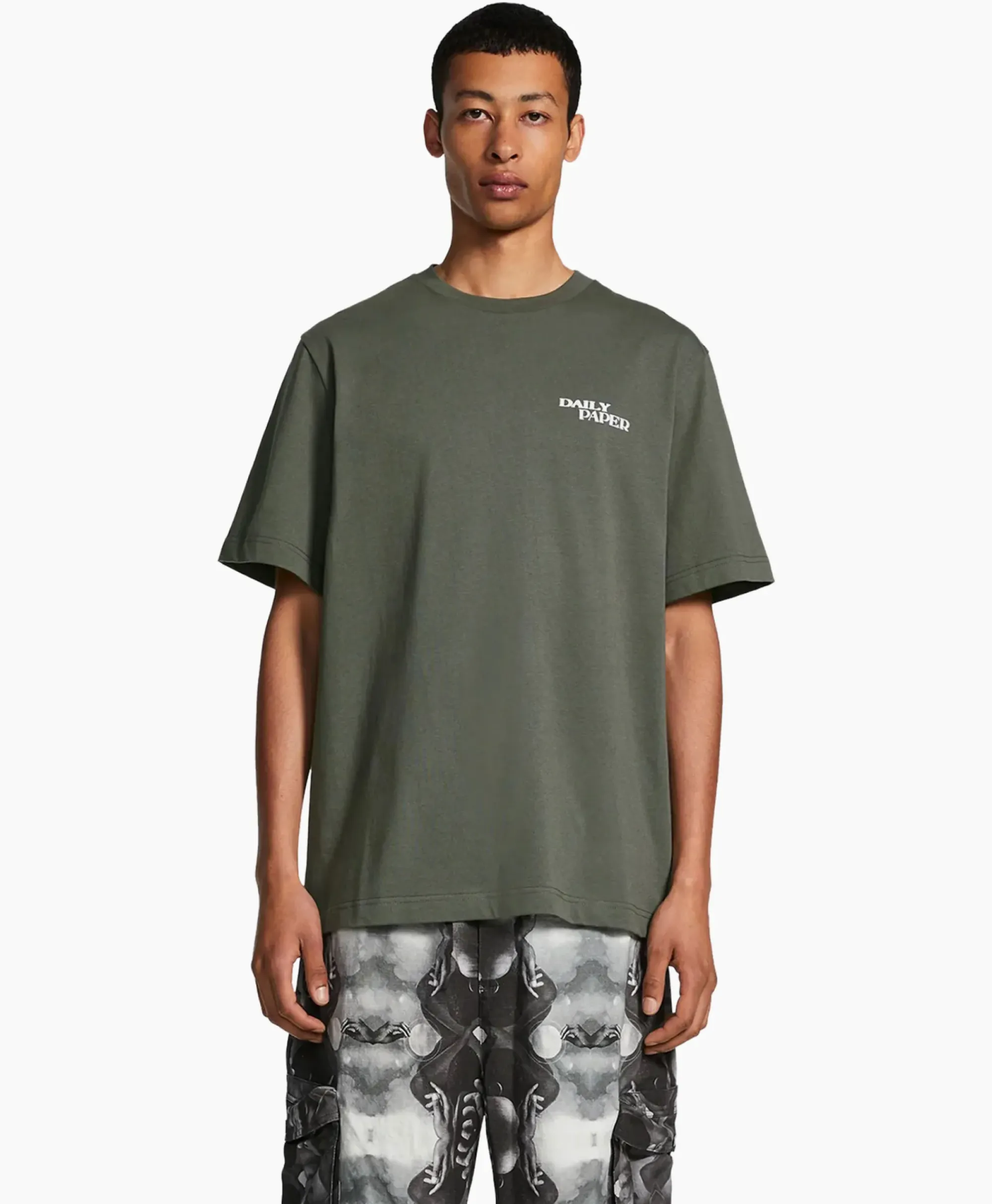 T-Shirts^Daily Paper T-Shirt Korte Mouw Hand Donker Groen