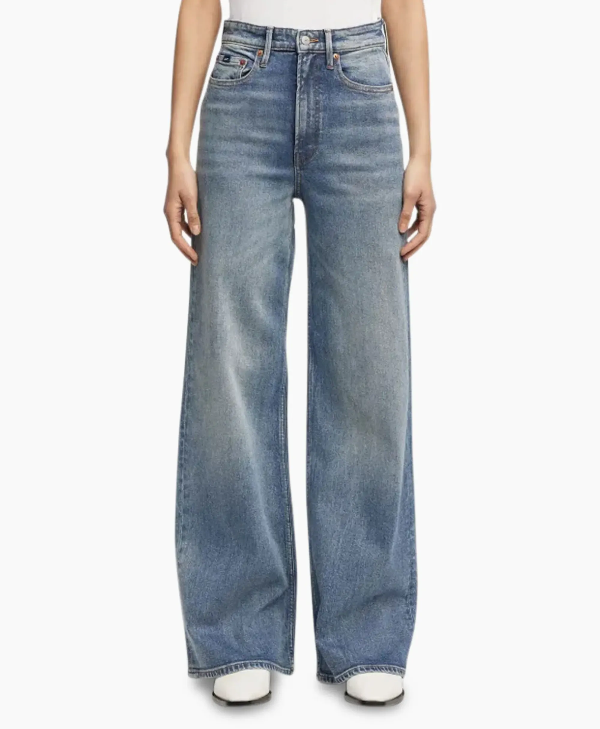 Broeken^Denham Jeans Miku Abc Rcs Off White