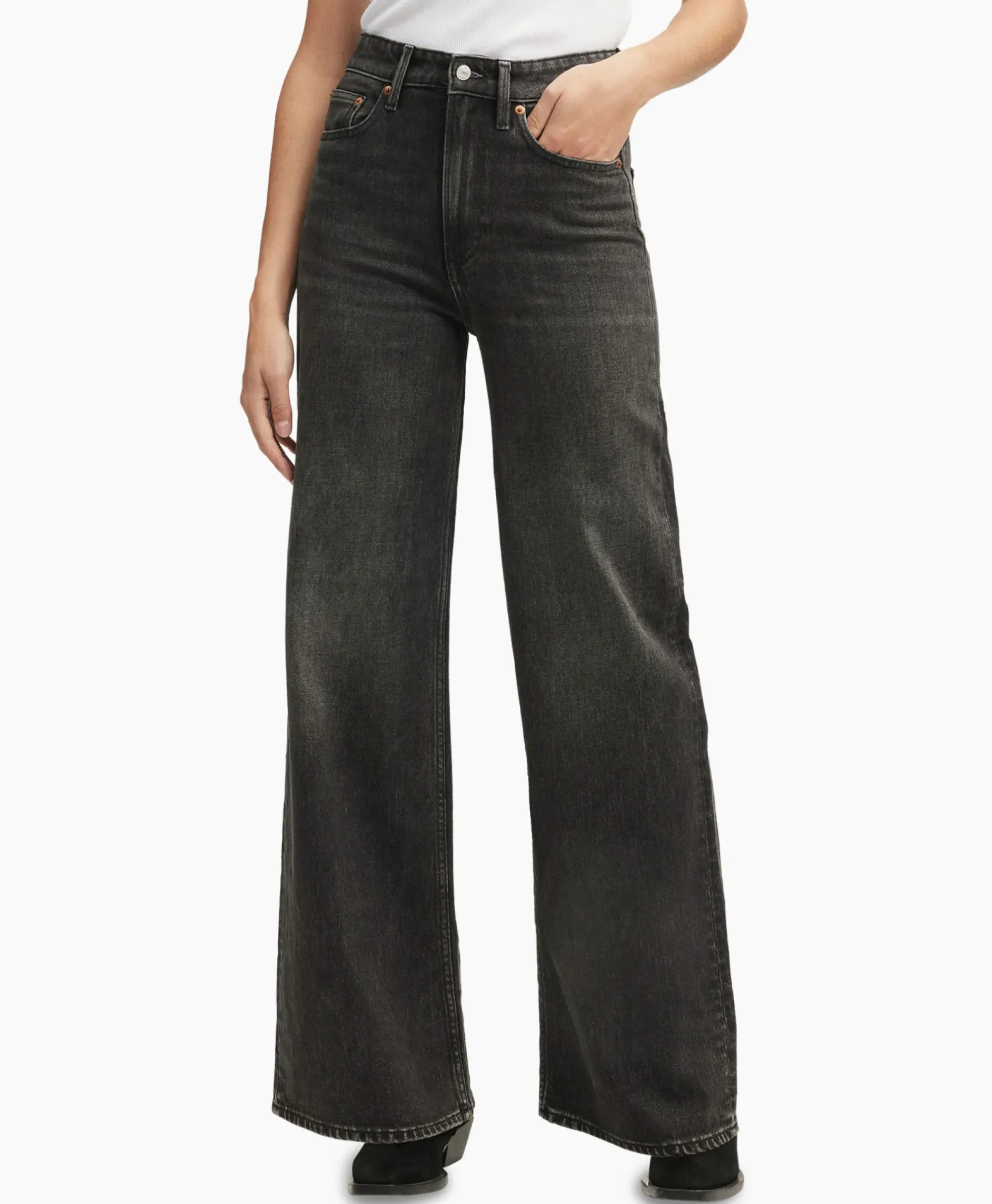 Broeken^Denham Jeans Miku Noir Zwart