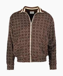 Vesten^Drole De Monsieur Jack La Veste Survet' Velours Monogramme Bruin