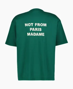 T-Shirts^Drole De Monsieur Le T-Shirt Slogan Donker Groen