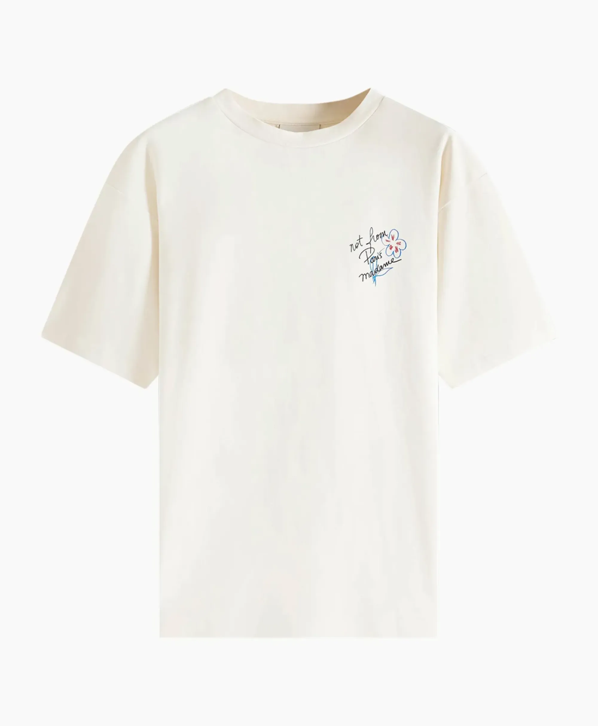 T-Shirts^Drole De Monsieur Le T-Shirt Slogan Esquisse Ecru