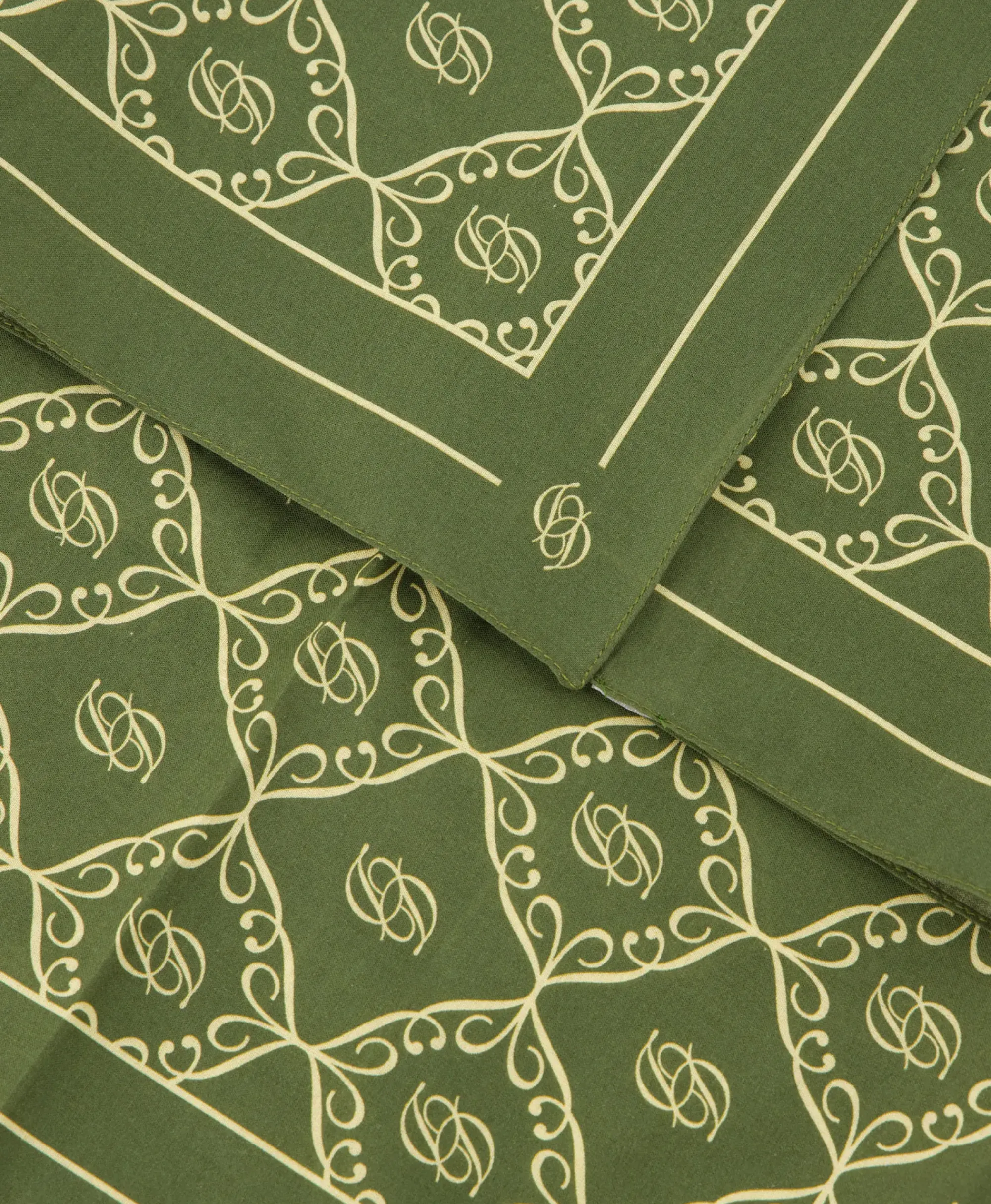 Sjaals^Drole De Monsieur Sjaal La Foulard Monogramme Khaki