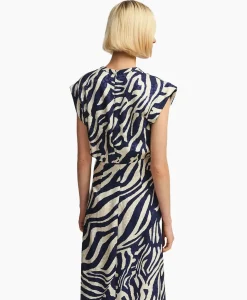 Bruiloftskleding^Essentiel Antwerp Midi Jurk Fayola Blauw