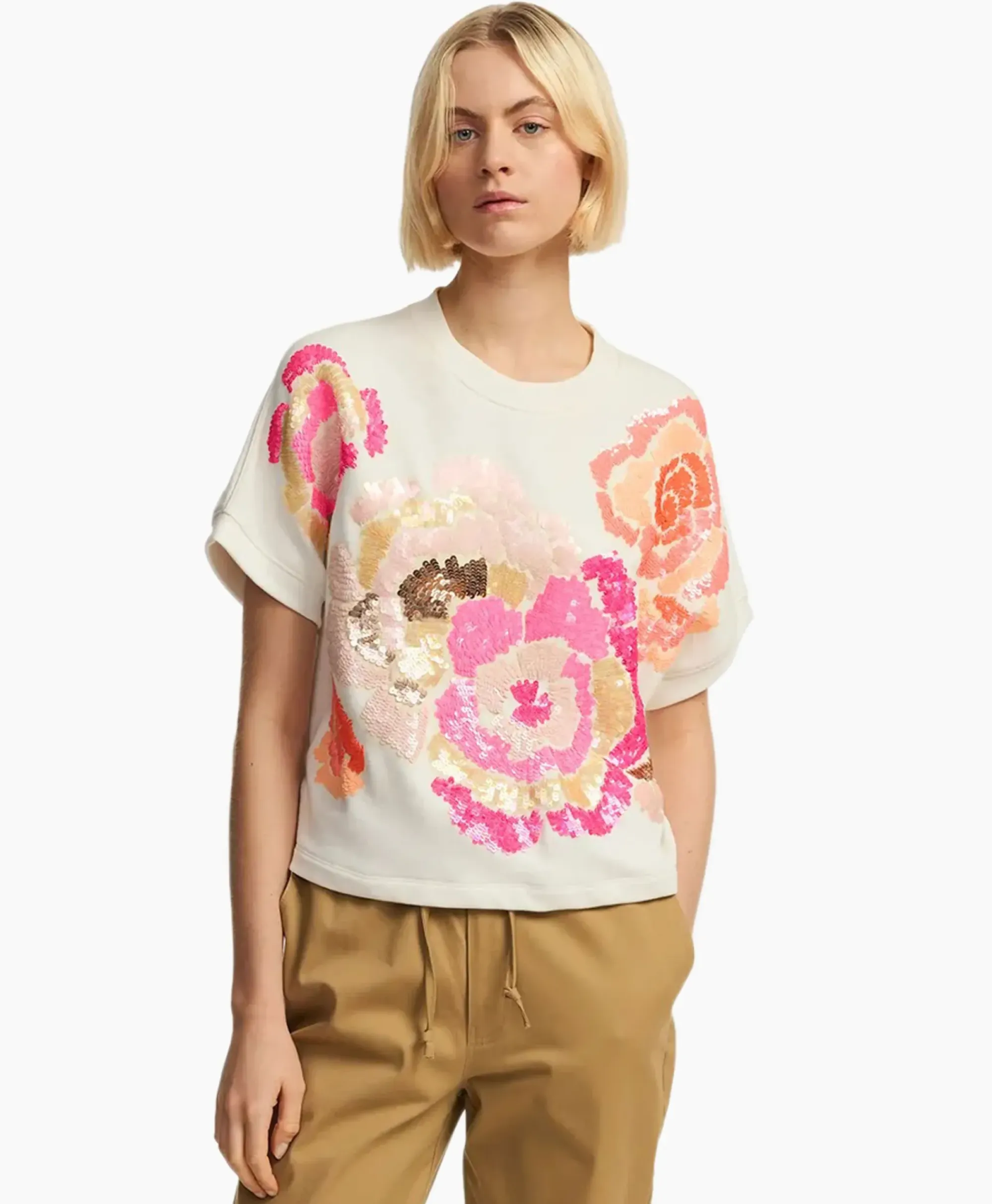 Truien^Essentiel Antwerp Pullover Floraly Off White