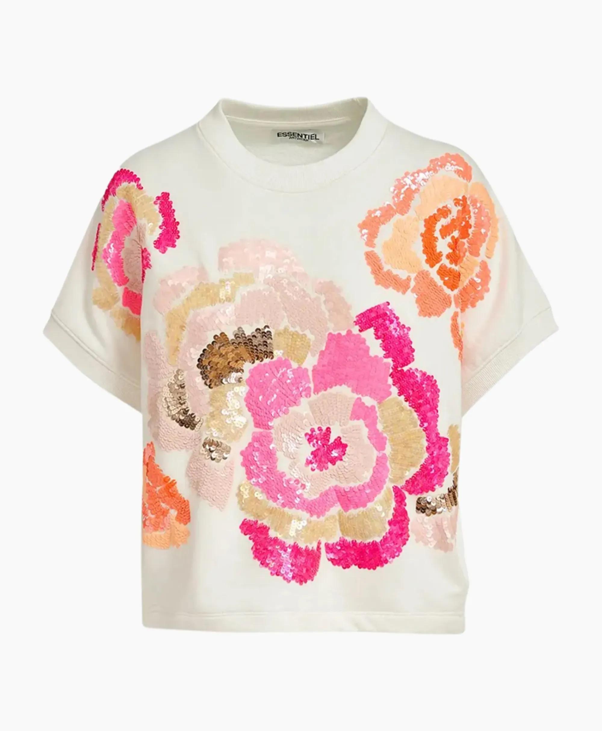 Truien^Essentiel Antwerp Pullover Floraly Off White