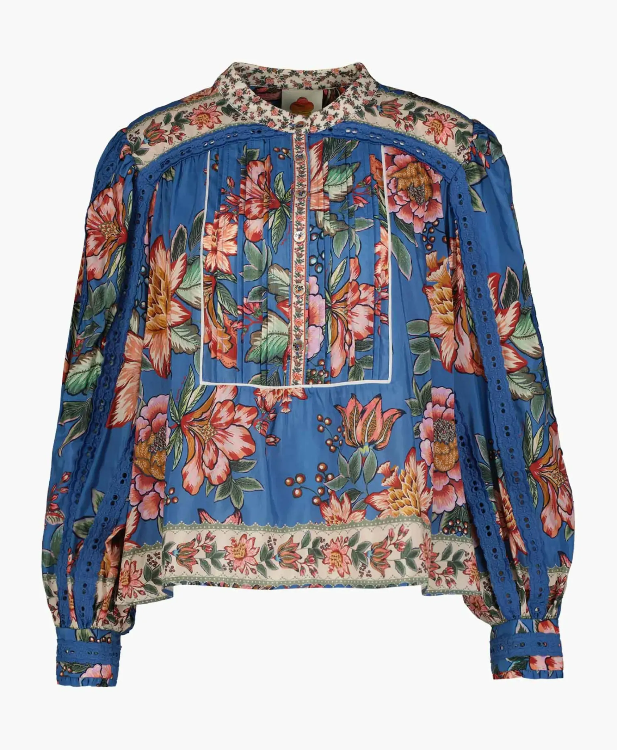 Blouses^Farm Rio Blouse Wonderful Bouquet Blue Blauw