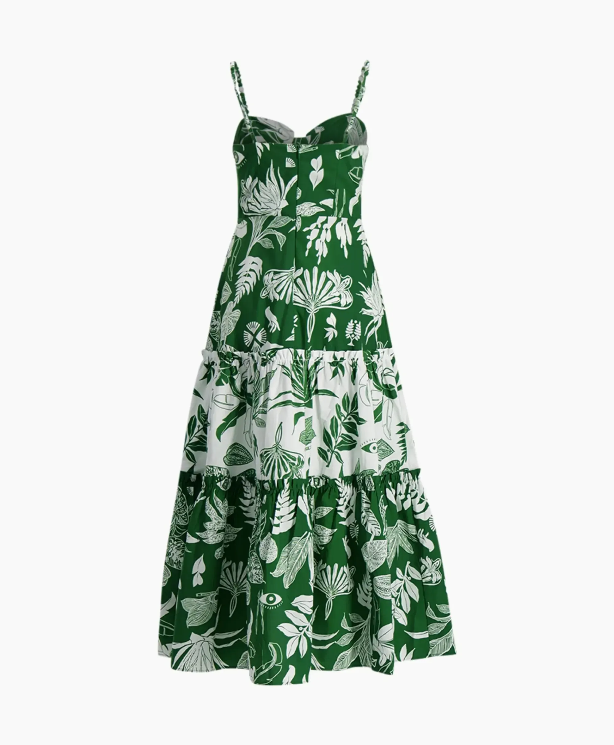 Bruiloftskleding^Farm Rio Midi Jurk Forest Soul Mix Groen