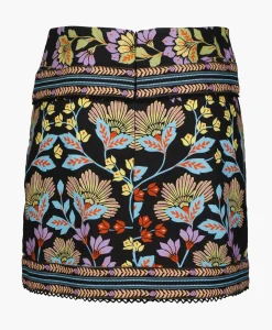Rokken^Farm Rio Minirok Flowery Black Zwart