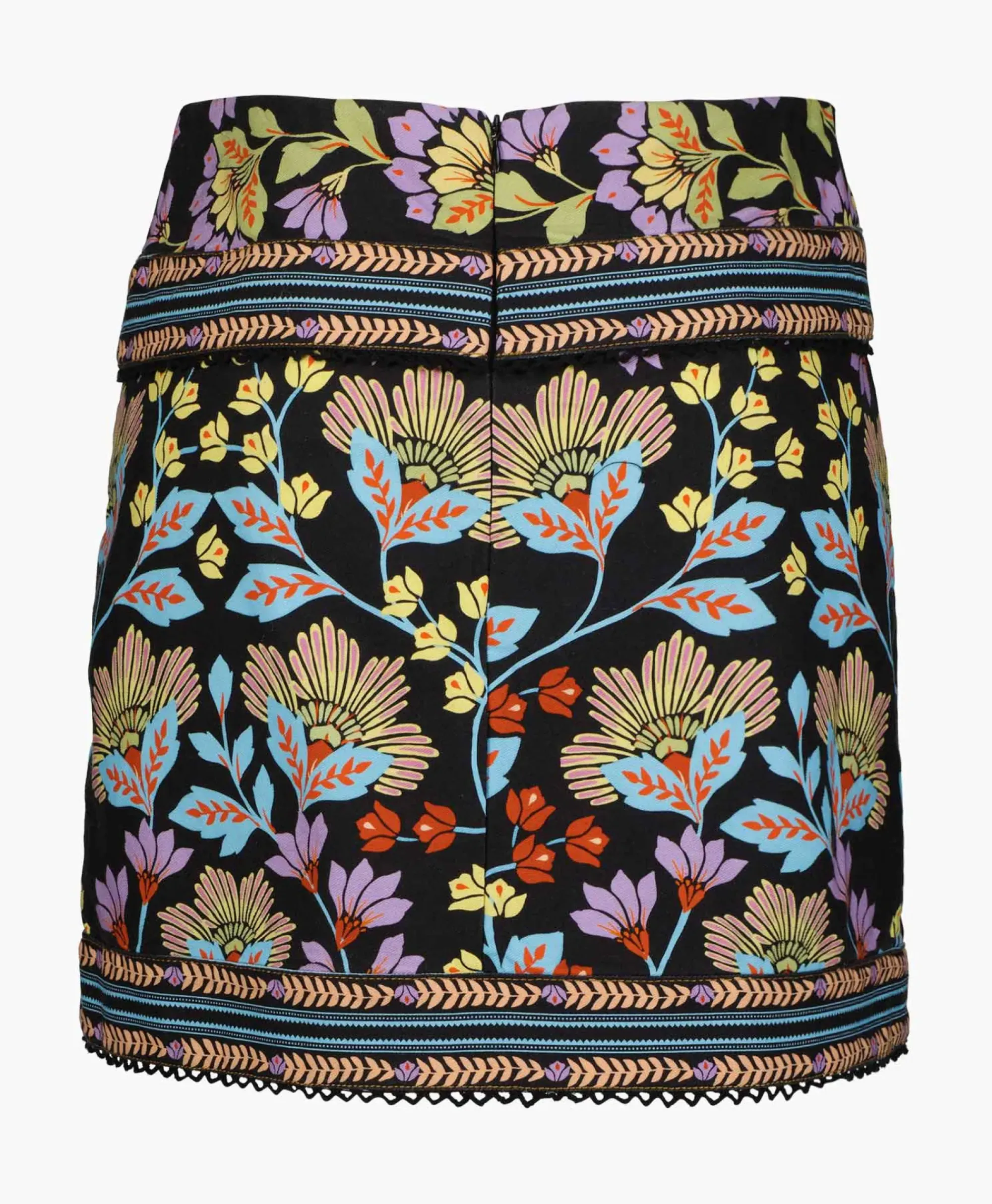 Rokken^Farm Rio Minirok Flowery Black Zwart