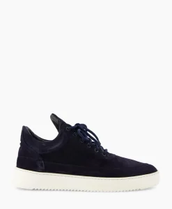 Sneakers^Filling Pieces Sneaker Low Top Suede Navy Donker Blauw