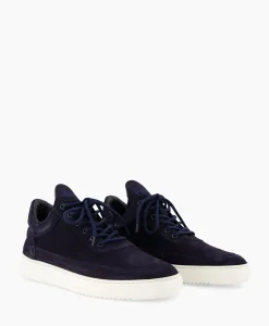 Sneakers^Filling Pieces Sneaker Low Top Suede Navy Donker Blauw