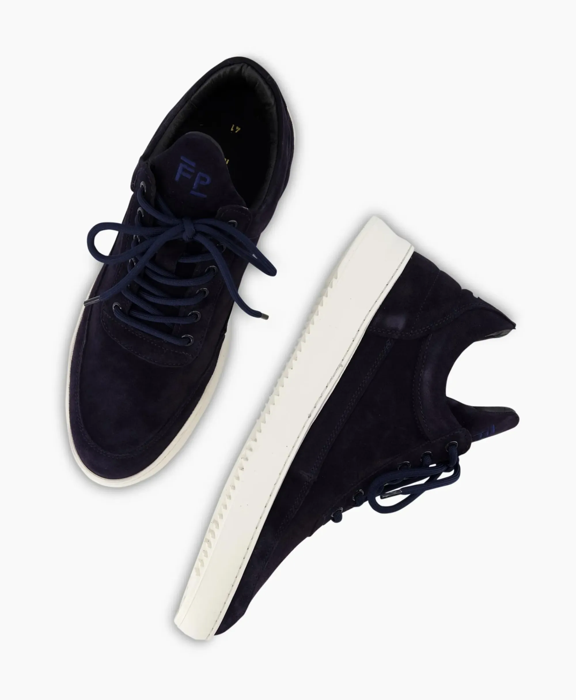 Sneakers^Filling Pieces Sneaker Low Top Suede Navy Donker Blauw