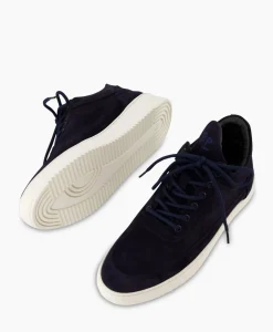 Sneakers^Filling Pieces Sneaker Low Top Suede Navy Donker Blauw