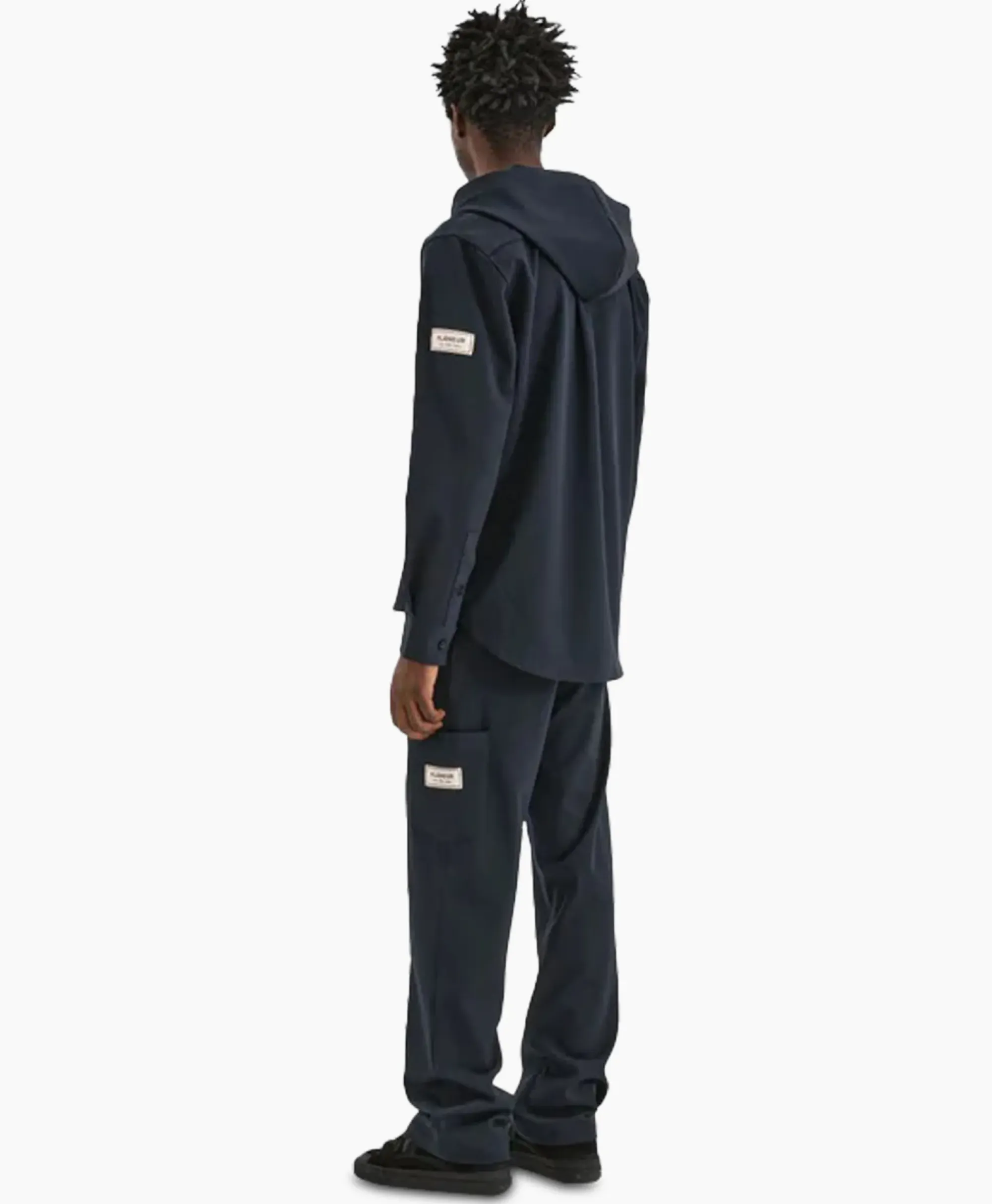 Truien^Flâneur Flaneur Hoodie Atelier Zwart