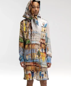 Broeken^Flâneur Flaneur Korte Broek Short Somewhere In Europe Wit Dessin