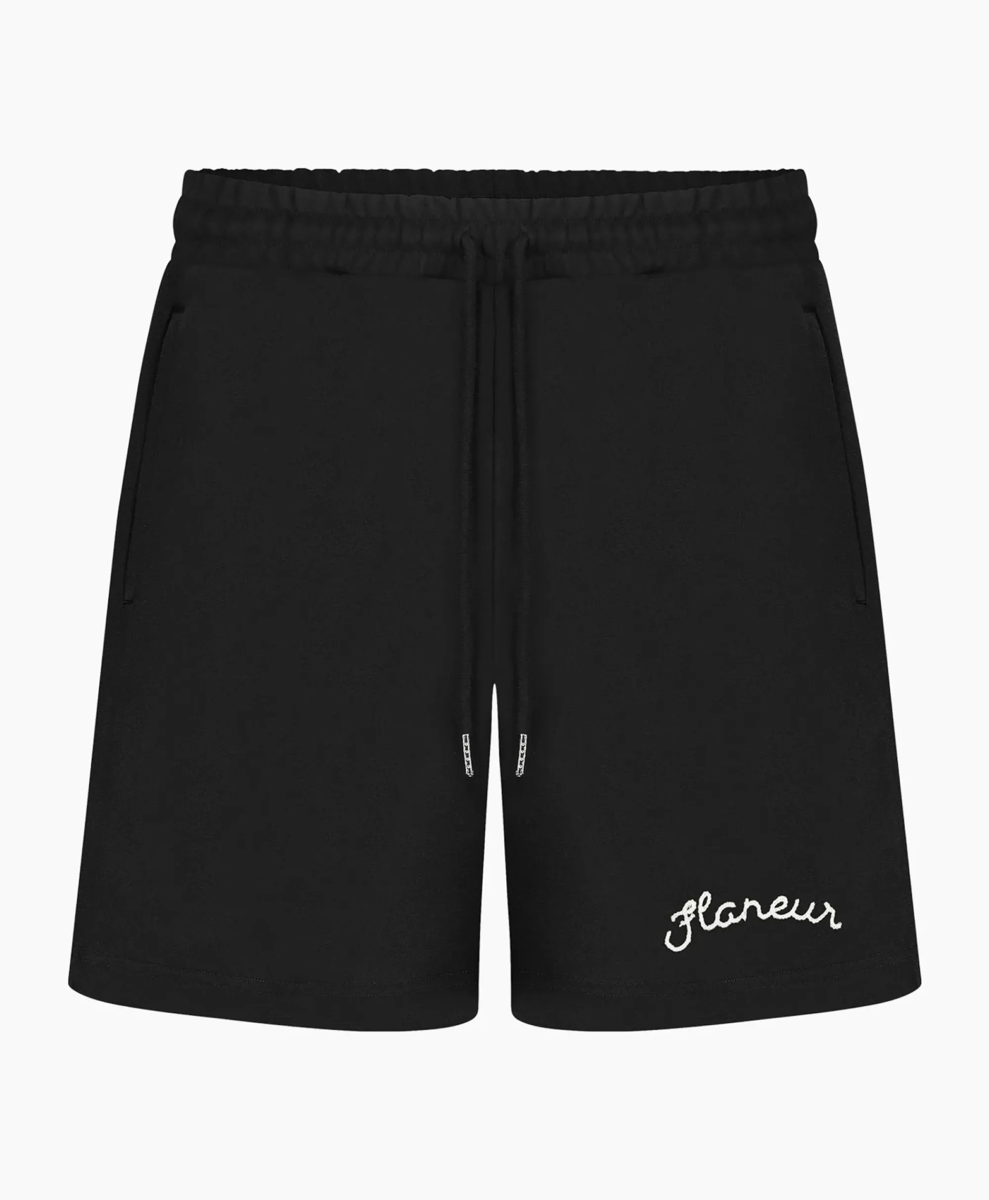 Broeken^Flâneur Flaneur Korte Broek Signature Zwart