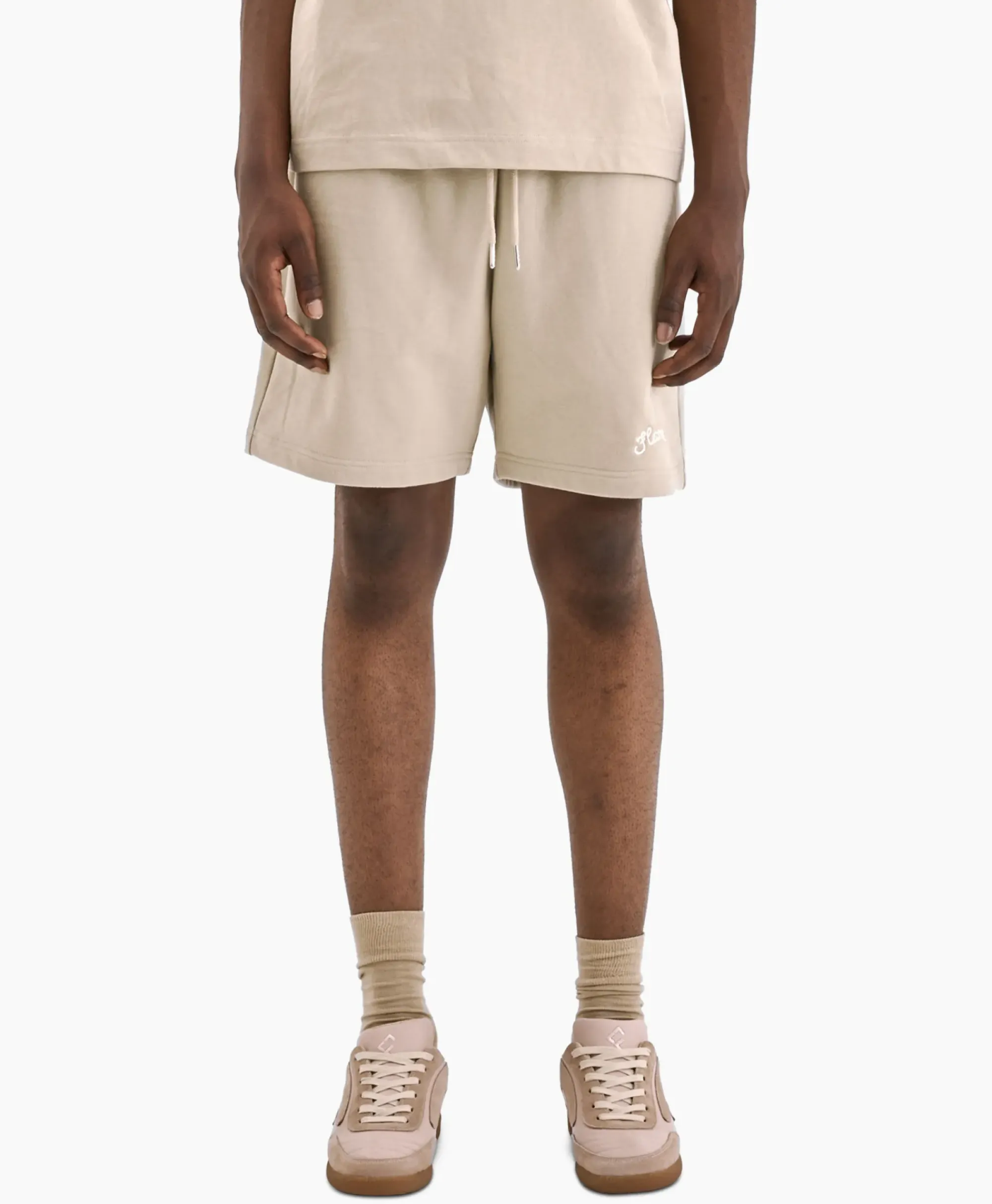 Broeken^Flâneur Flaneur Korte Broek Signature Beige
