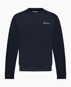 Truien^Flâneur Flaneur Sweater Signature Donker Blauw