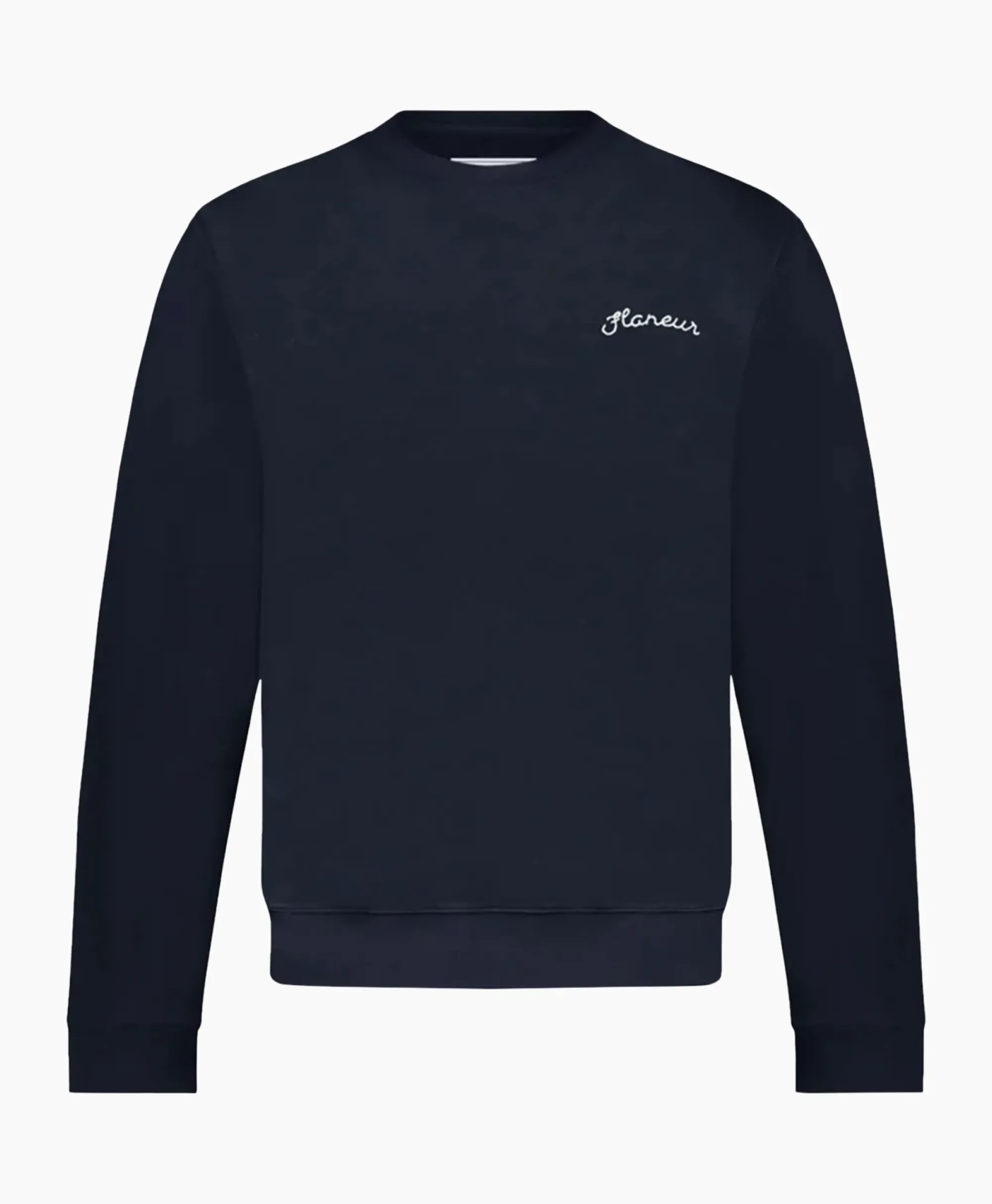 Truien^Flâneur Flaneur Sweater Signature Donker Blauw
