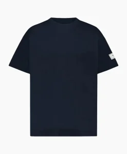 T-Shirts^Flâneur Flaneur T-Shirt Korte Mouw Atelier Sleeve Amblem Donker Blauw