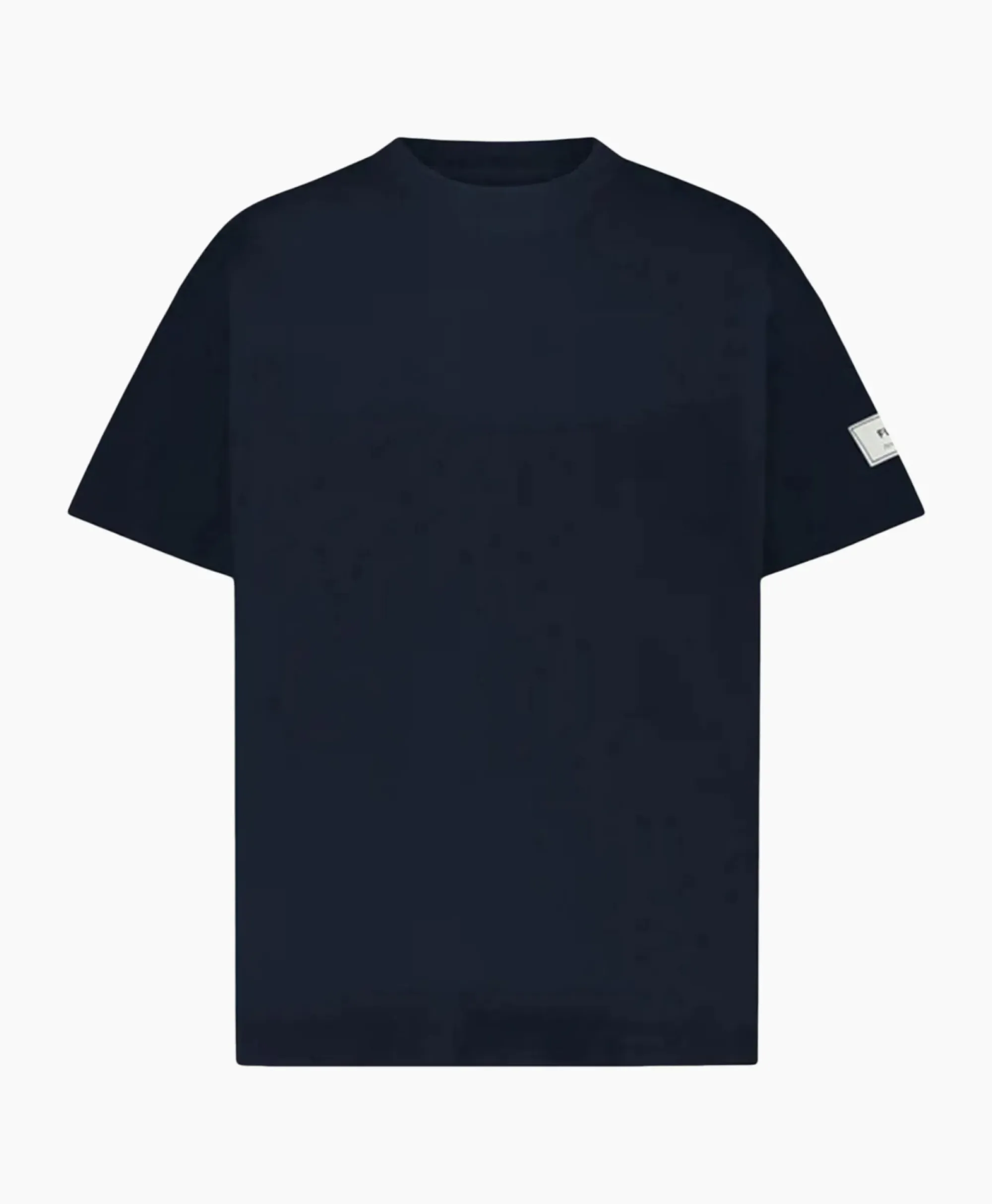 T-Shirts^Flâneur Flaneur T-Shirt Korte Mouw Atelier Sleeve Amblem Donker Blauw