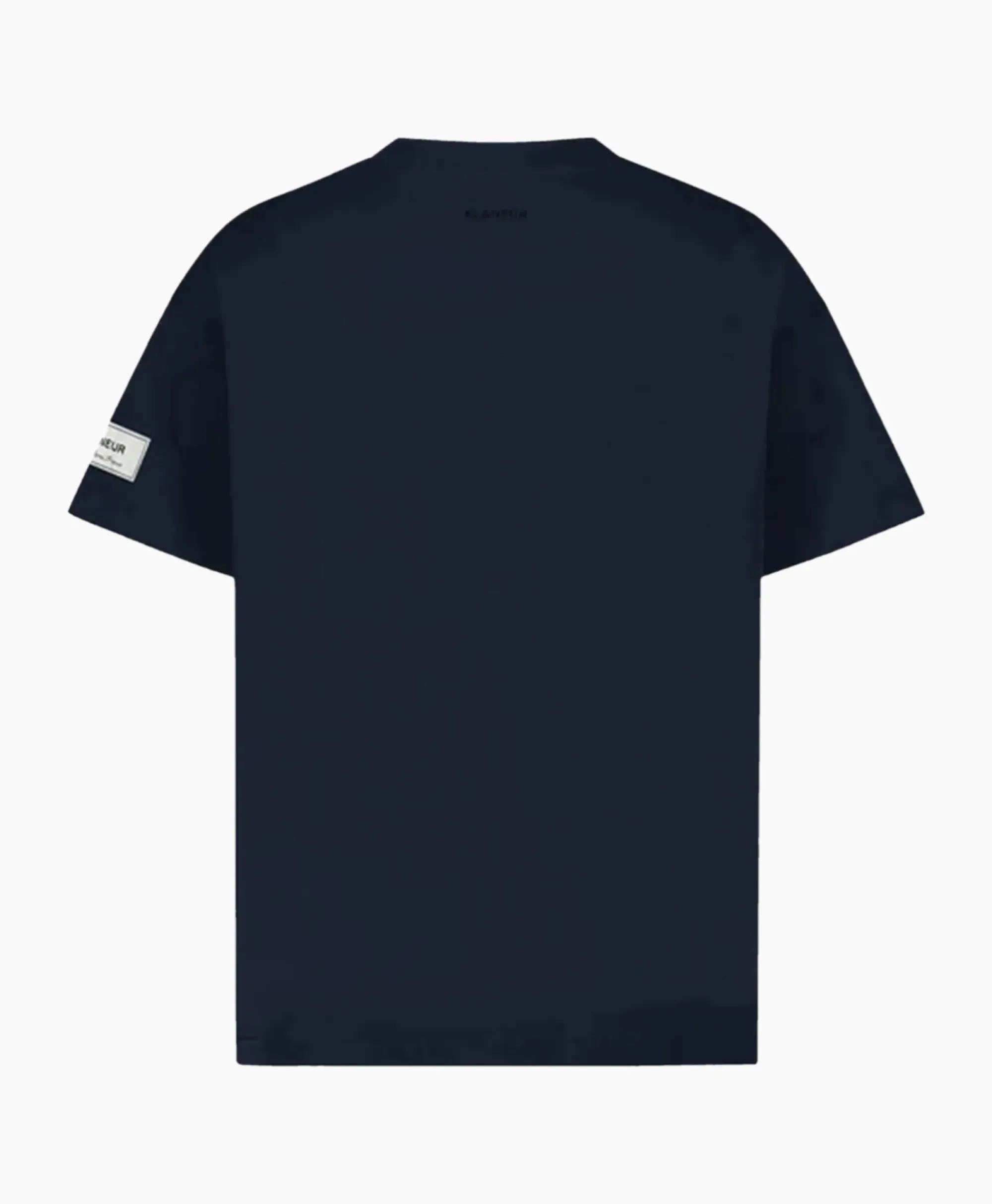 T-Shirts^Flâneur Flaneur T-Shirt Korte Mouw Atelier Sleeve Amblem Donker Blauw