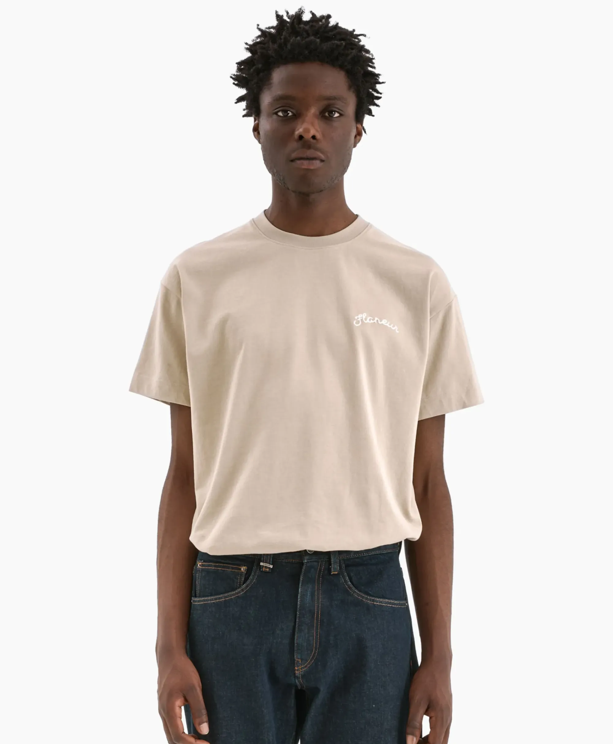 T-Shirts^Flâneur Flaneur T-Shirt Korte Mouw Signature Beige