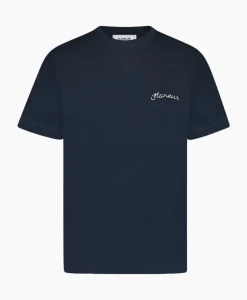 T-Shirts^Flâneur Flaneur T-Shirt Korte Mouw Signature Donker Blauw