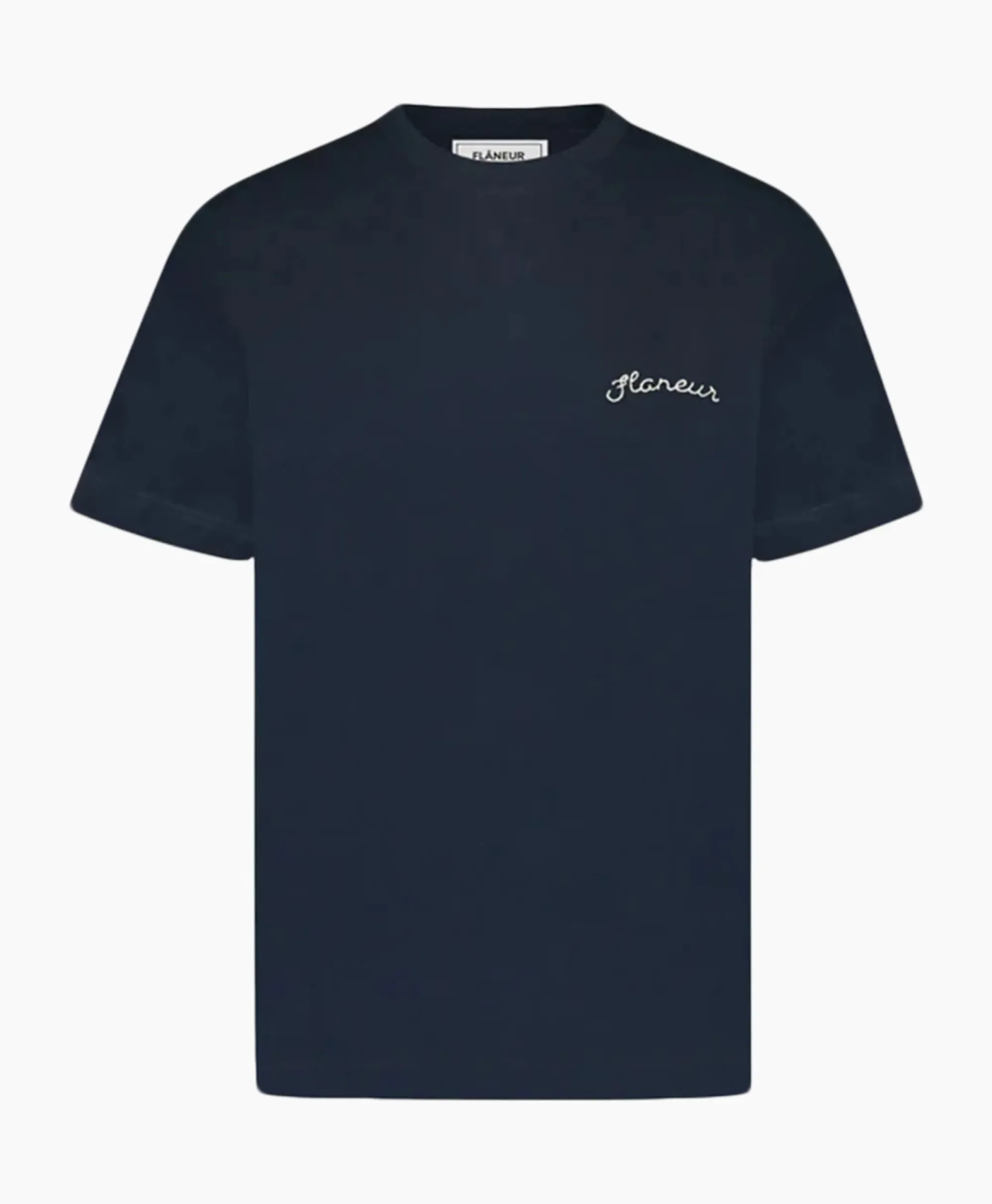 T-Shirts^Flâneur Flaneur T-Shirt Korte Mouw Signature Donker Blauw