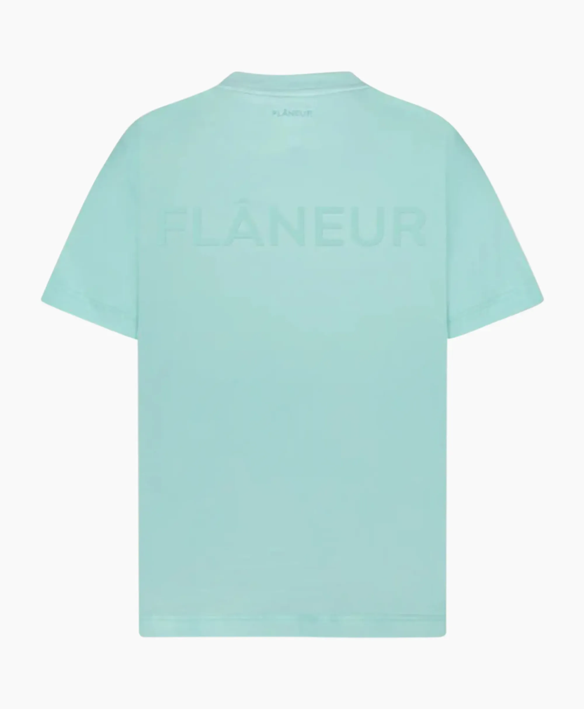 T-Shirts^Flâneur Flaneur T-Shirt Korte Mouw Tonal Logo Blauw