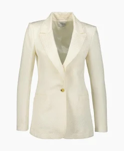 Blazers^Forte_forte Blazer Jacket Diagonal Structure Couture Ecru