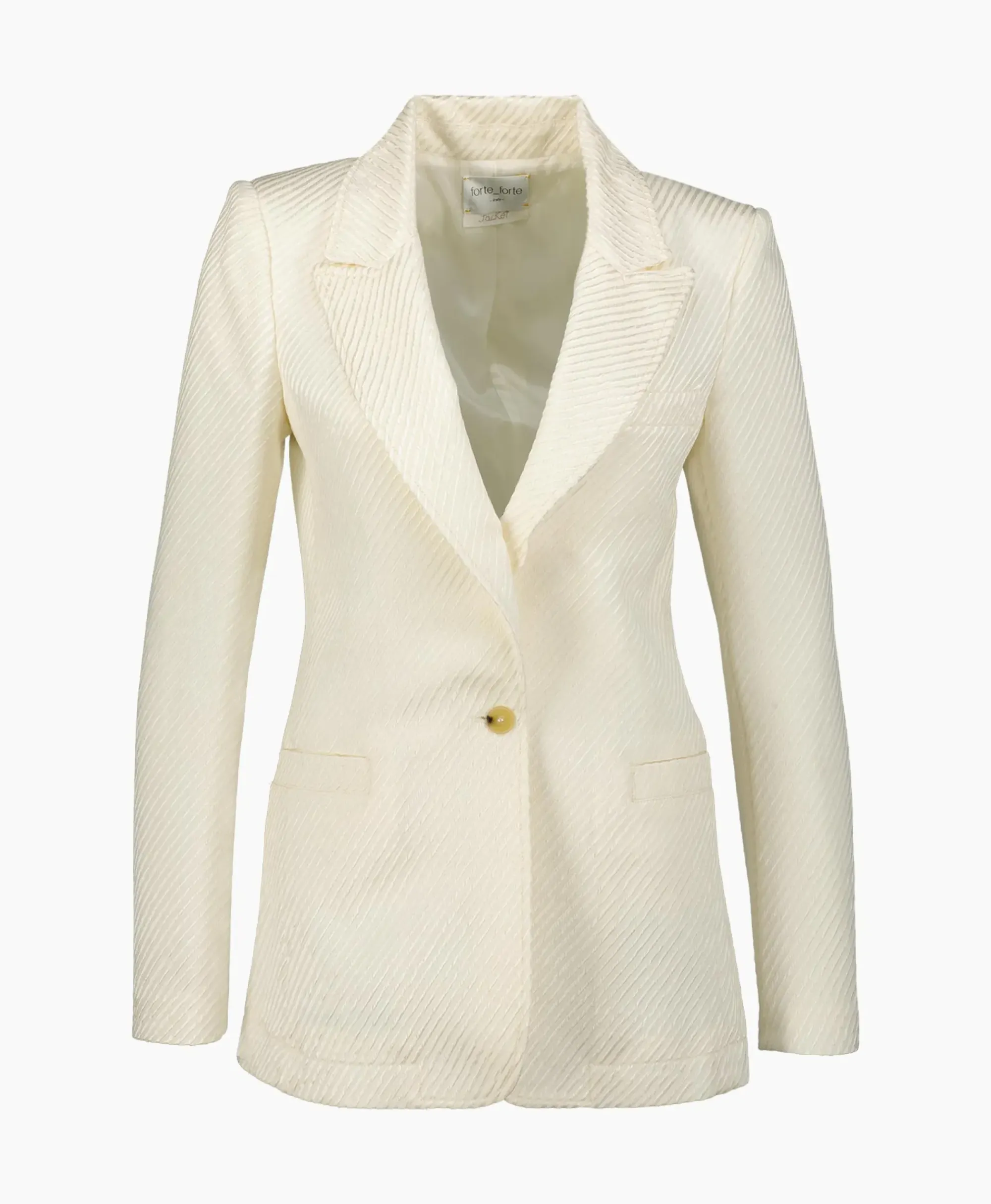 Blazers^Forte_forte Blazer Jacket Diagonal Structure Couture Ecru