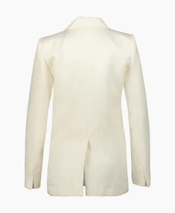 Blazers^Forte_forte Blazer Jacket Diagonal Structure Couture Ecru