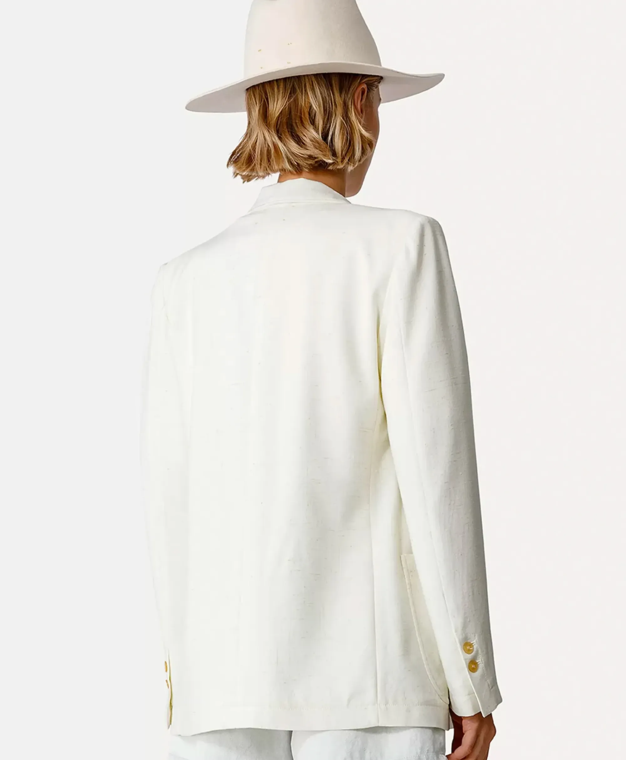 Blazers^Forte_forte Blazer Tweed Viscose Silk Jacket Off White